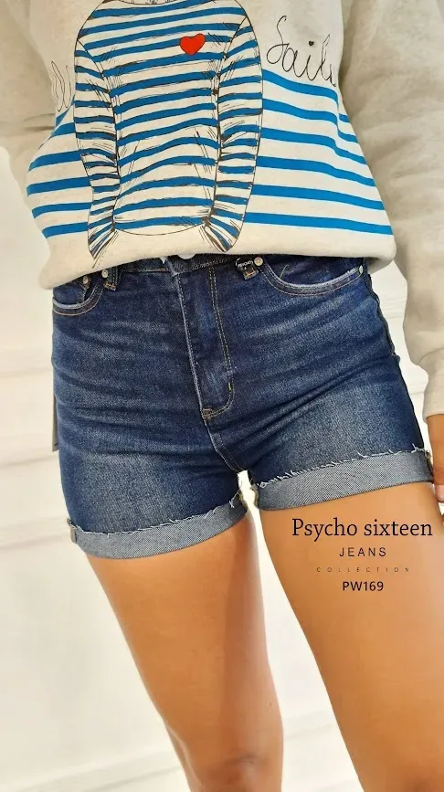 Short Psycho Sixteen para dama PW169 color azul