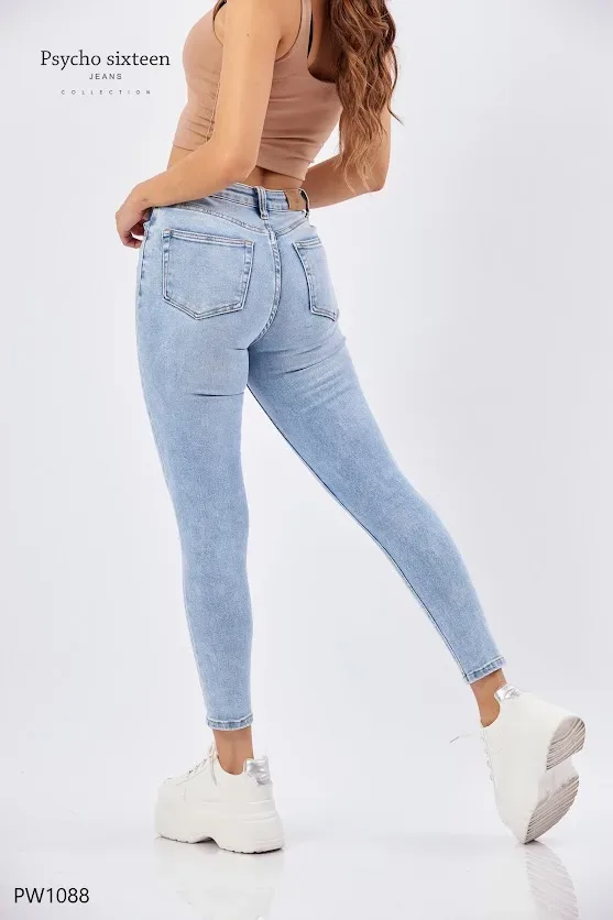 Jeans para dama Psycho Sixteen PW1088 color celeste