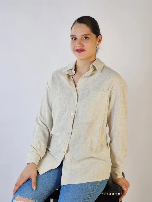 Camisa para dama color beige