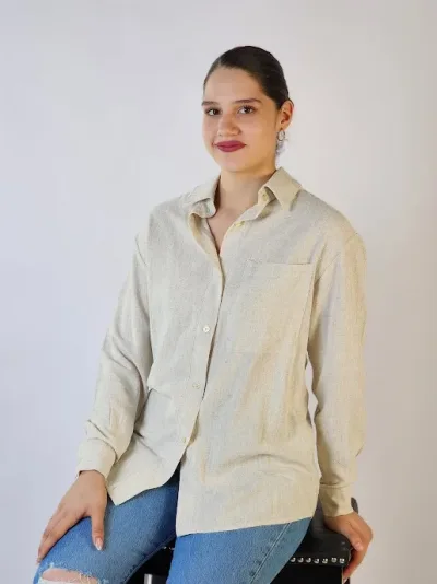 Camisa para dama color beige