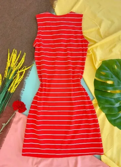 Vestido U.S Polo para mujer color rojo con rayas blancas