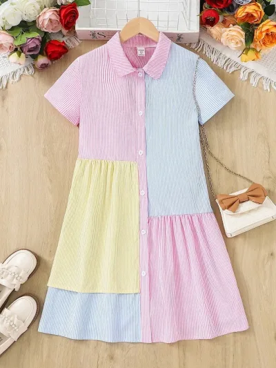 Vestido para niña de rayas