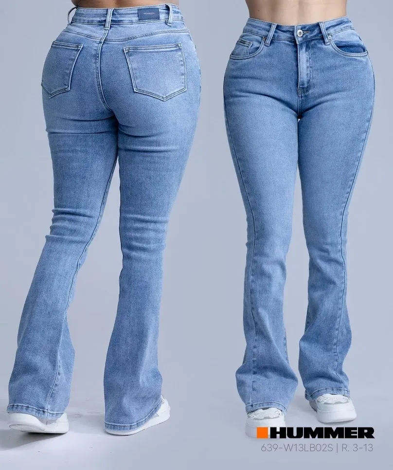 Pantalon Hummer para dama color celeste 639-W13LB02S