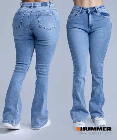 Pantalon Hummer para dama color celeste 639-W13LB02S