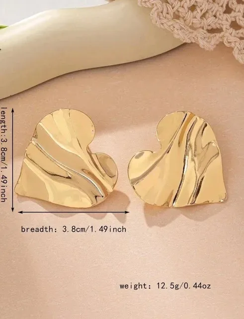 Aretes de fantasía en forma de corazón