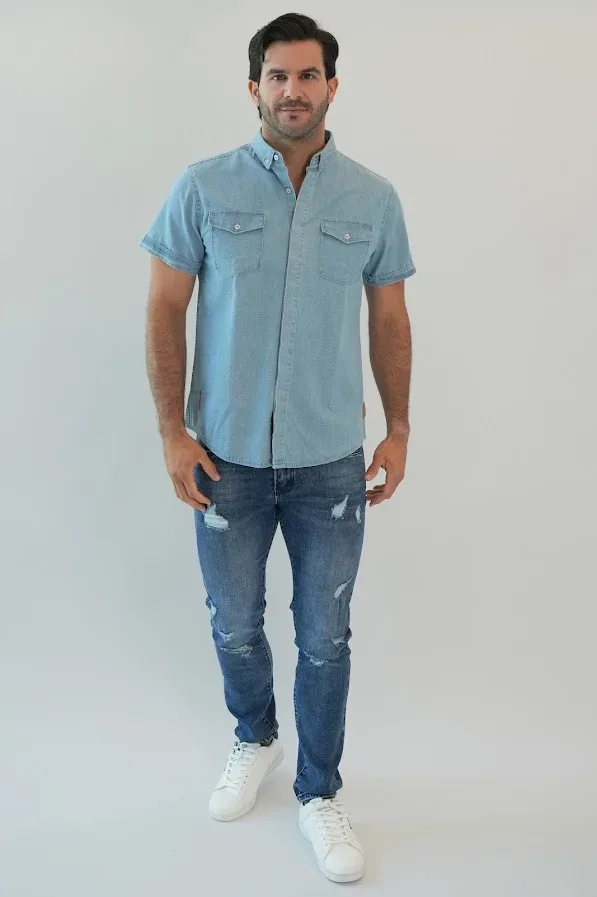 Camisa Hummer para caballero celeste