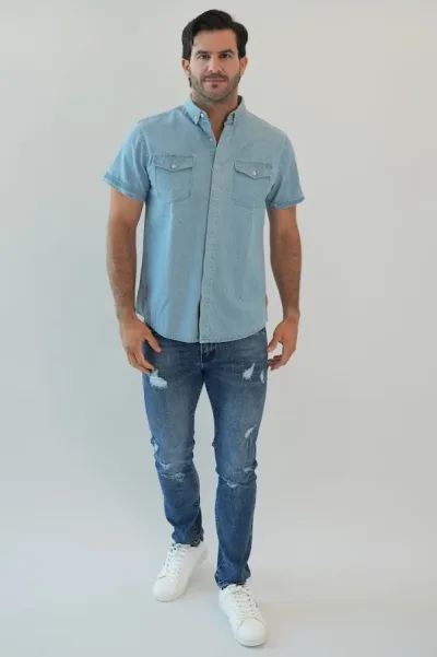Camisa Hummer para caballero celeste