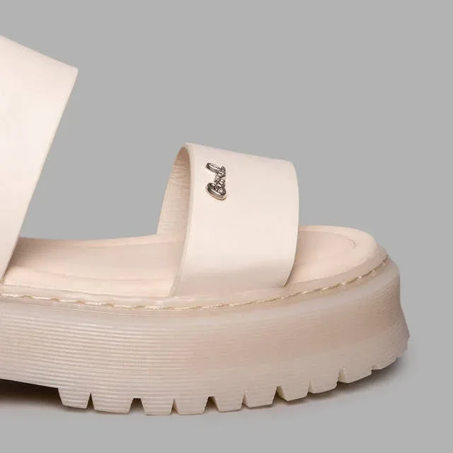 Sandalias Coral para dama color crema ARIA DUST PU