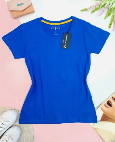 Camiseta Polo cambrige para dama color azul