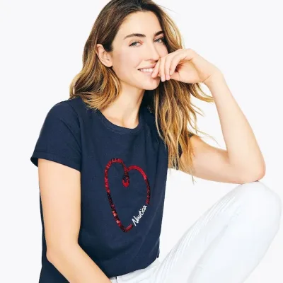 Camiseta Nautica para dama color azul