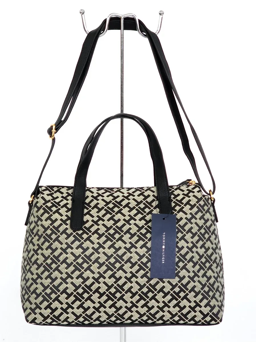 Bolso de hombro Tommy Hilfiger para dama color negro y gris