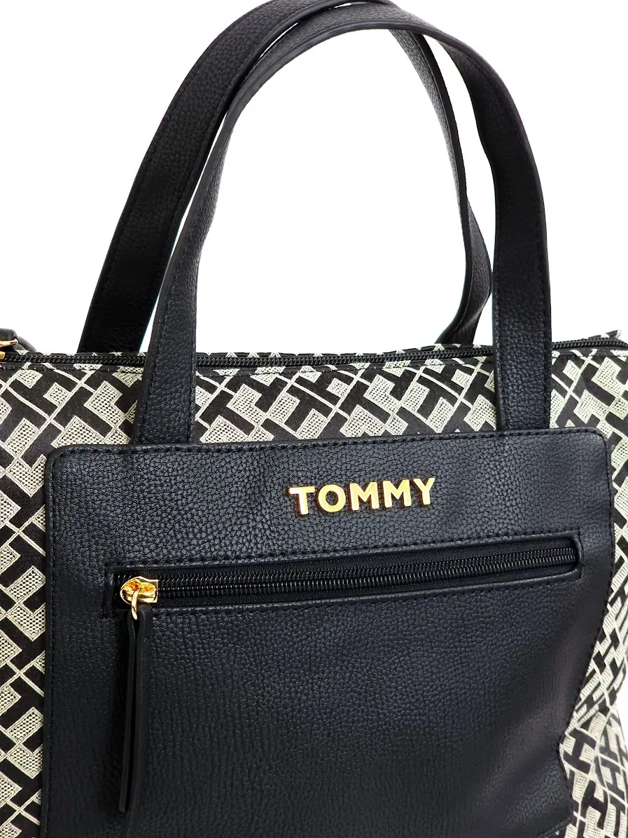 Bolso de hombro Tommy Hilfiger para dama color negro y gris