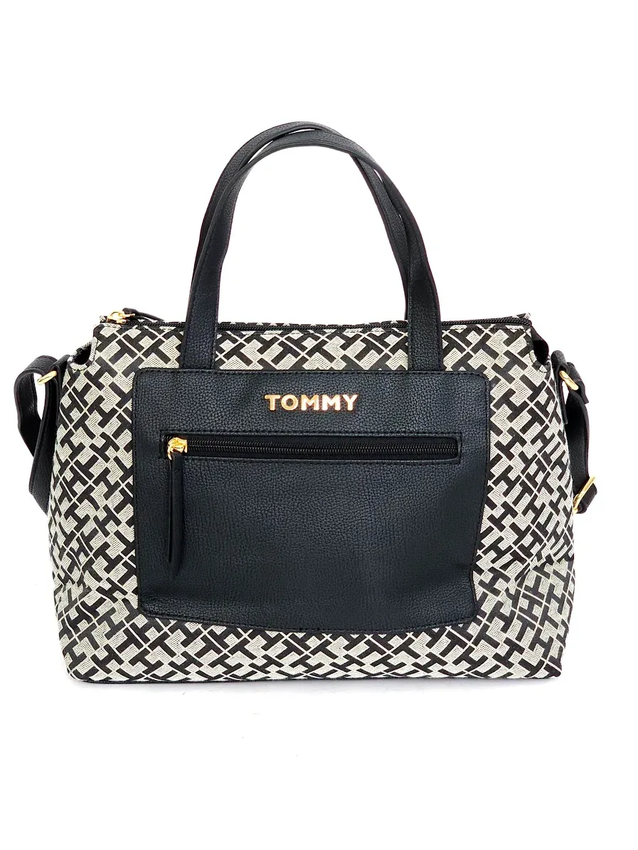 Bolso de hombro Tommy Hilfiger para dama color negro y gris
