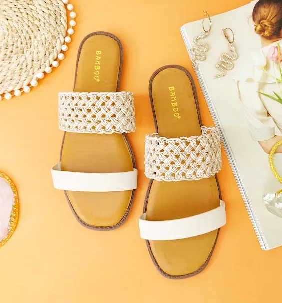 Sandalias para dama color coral y beige