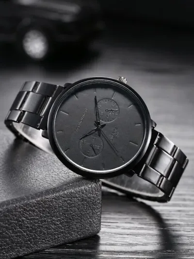 Reloj para caballero de cuarzo con puntero redondo & 4 piezas Pulsera