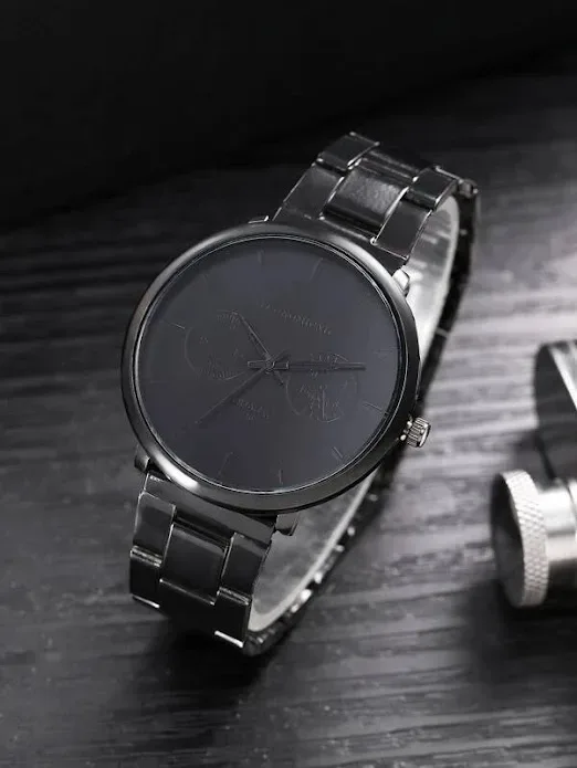 Reloj para caballero de cuarzo con puntero redondo & 4 piezas Pulsera