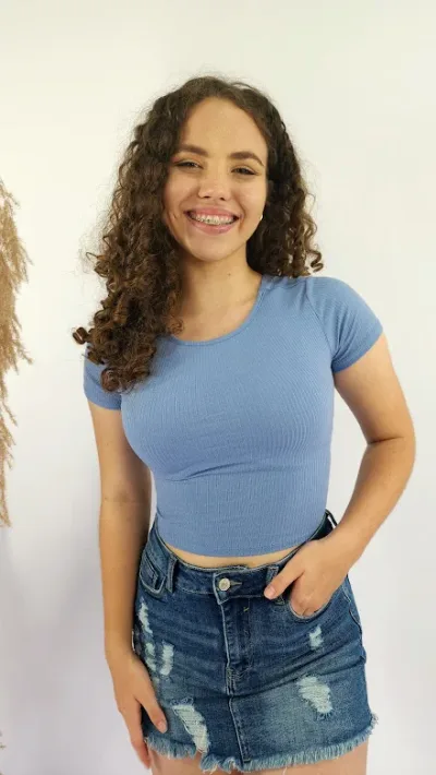 Blusa para dama color azul grisáceo