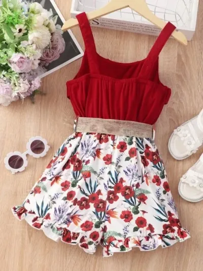 Enterizo para niña con diseño floral