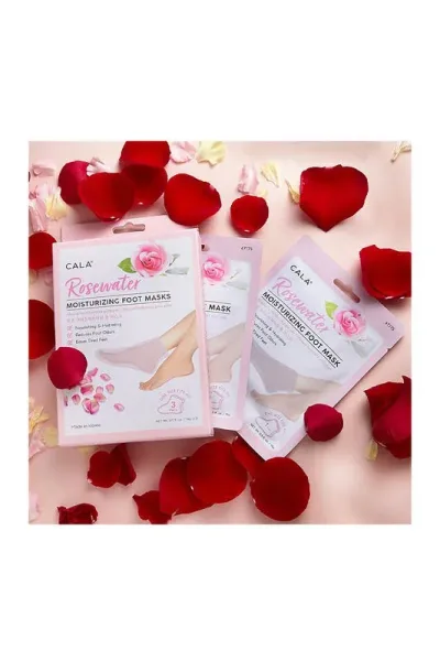 Mascarilla hidratante para pies con agua de rosas Cala 3 piares