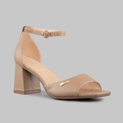 Tacones Natural Telma Taupe Pu  para dama color cafe