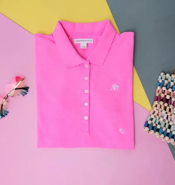 Camiseta Aeropostale para dama color rosado neón