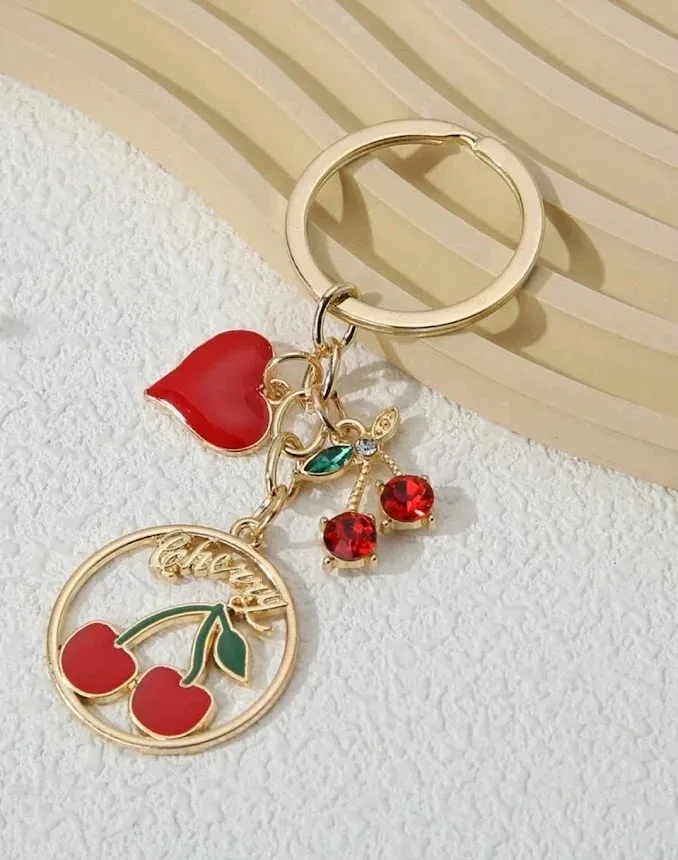 Llavero diseño de cerezas