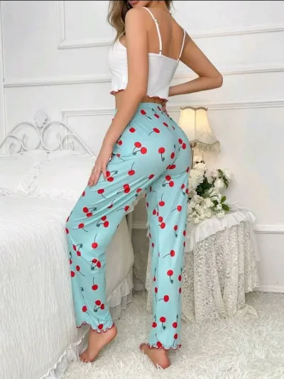 Pijama para Dama diseño de cerezas