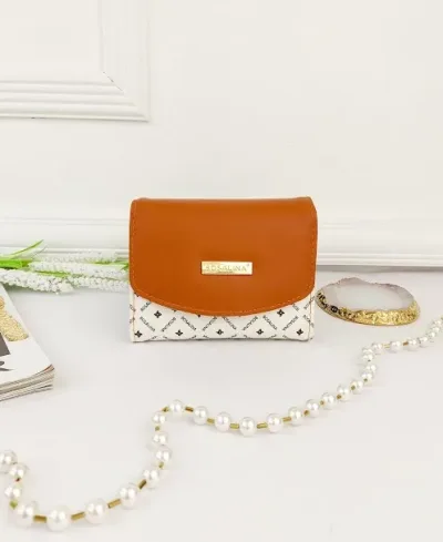 Cartera para dama color beige y café