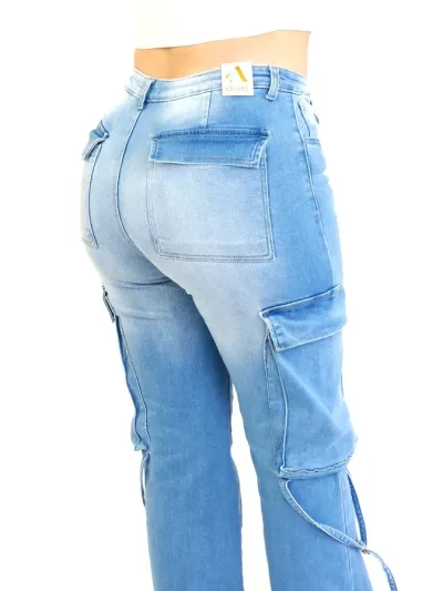 Jeans cargo para dama