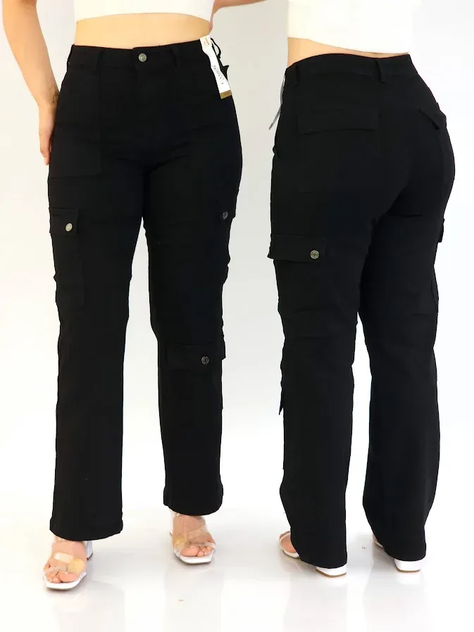 Jeans cargo para dama