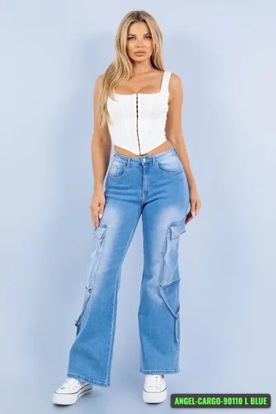 Jeans cargo para dama