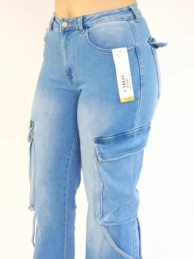 Jeans cargo para dama