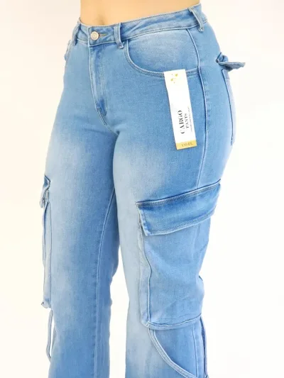 Jeans cargo para dama