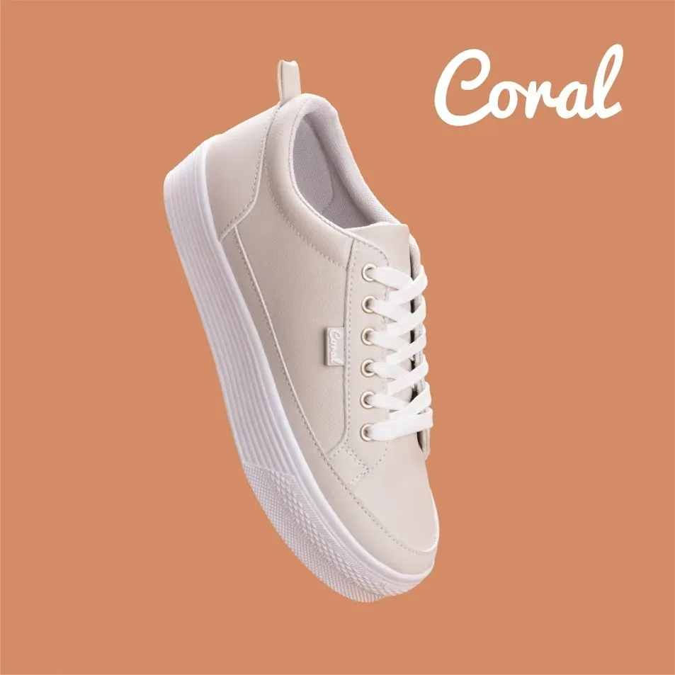 Tenis Coral para dama MEG CREAM PU color  beige