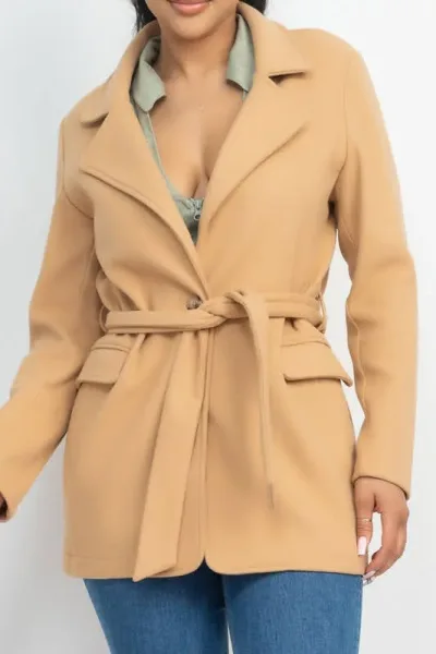 Cardigán para dama color camel claro