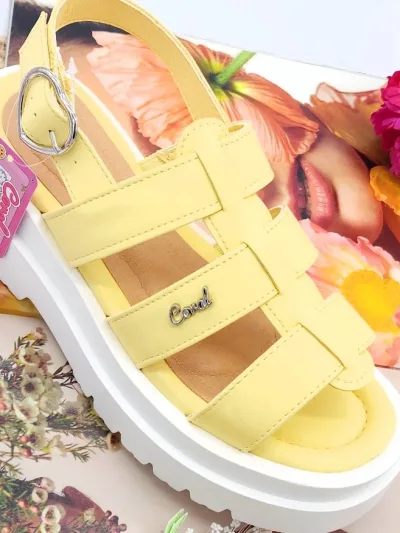 Sandalias Coral para dama Helga  LT YELLOW PU