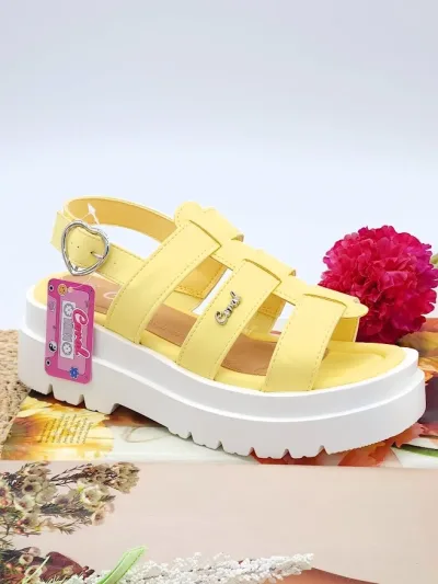Sandalias Coral para dama Helga  LT YELLOW PU