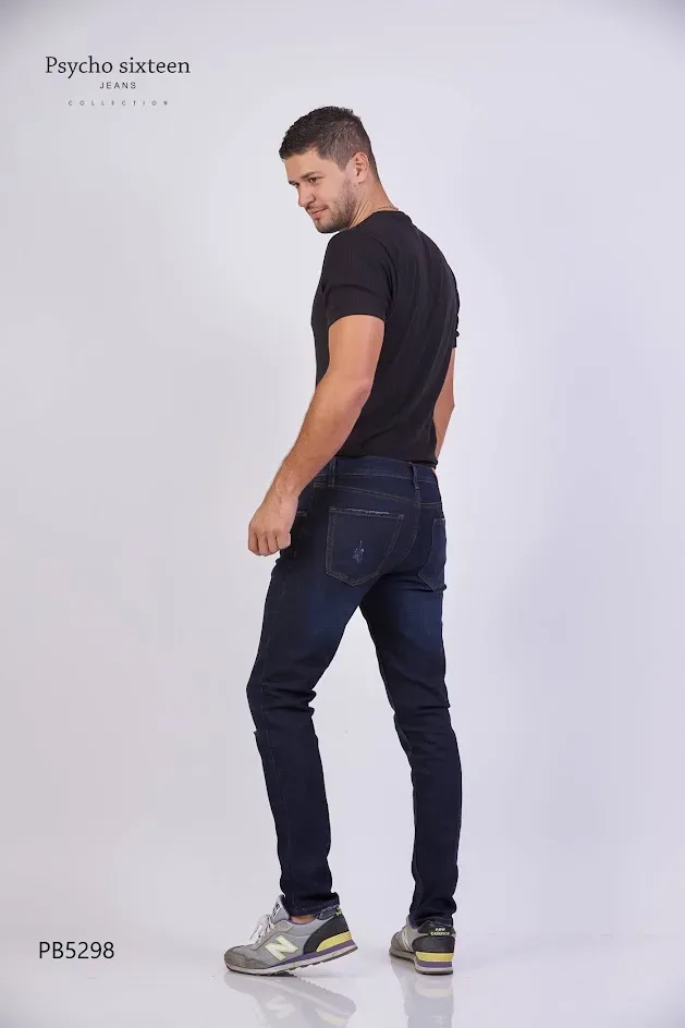 Jeans PSYCHO SIXTEEN para caballero Slim Fit PB5298 color azul oscuro