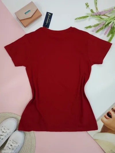 Camiseta Polo cambrige para dama color vino