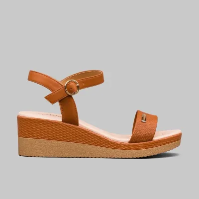Sandalias Natural Vero Camel Pu para dama