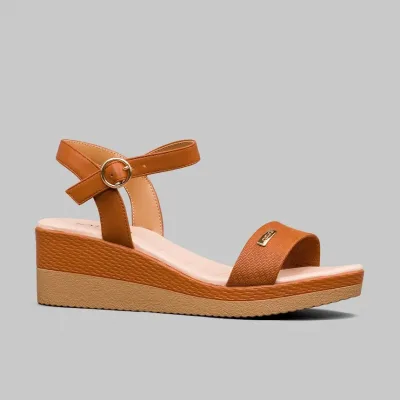 Sandalias Natural Vero Camel Pu para dama