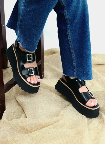 Sandalias Coral Portofino Black para Dama