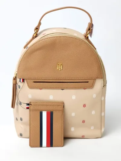 Mochila Tommy Hilfiger para dama color beige y café