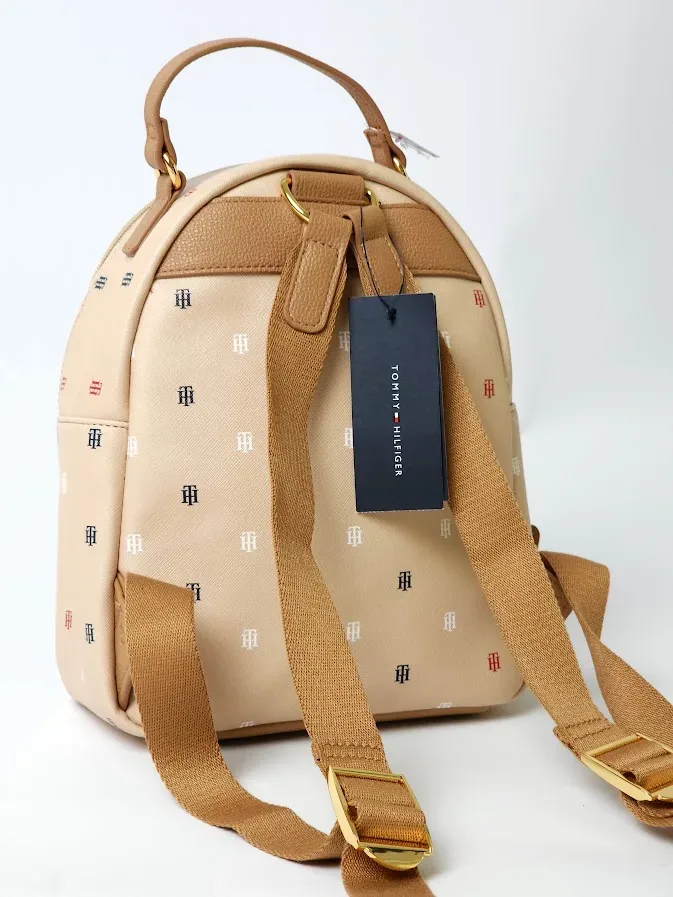 Mochila Tommy Hilfiger para dama color beige y café