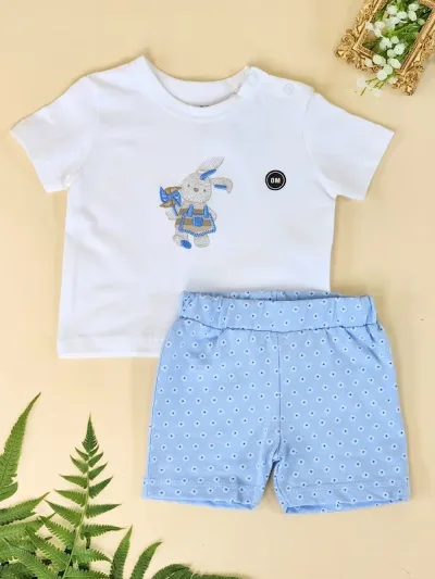 Conjunto Everfit para niña 16350S #CELESTE Y BLANCO