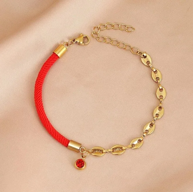 Pulsera de acero inoxidable para dama color rojo