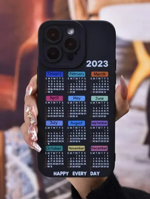 Funda para celular diseño de calendario 2023