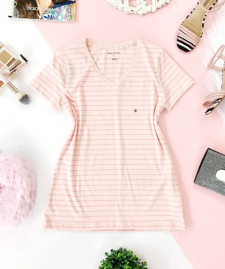 Camiseta Náutica para damas color rosado