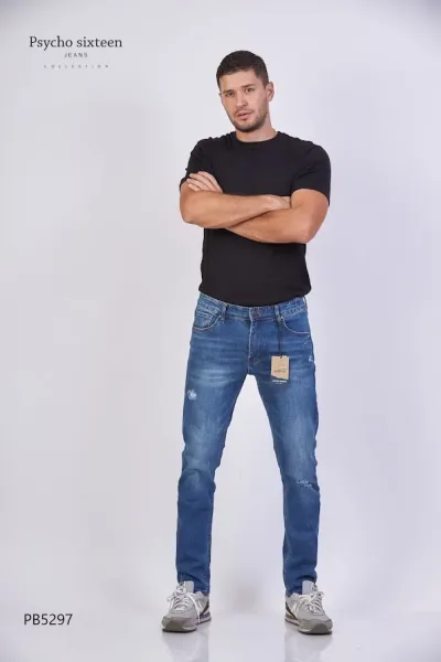 Jeans PSYCHO SIXTEEN para caballero Slim Fit PB5297 color azul
