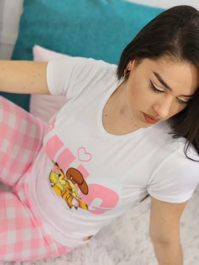 Pijama para dama con diseño de garfield